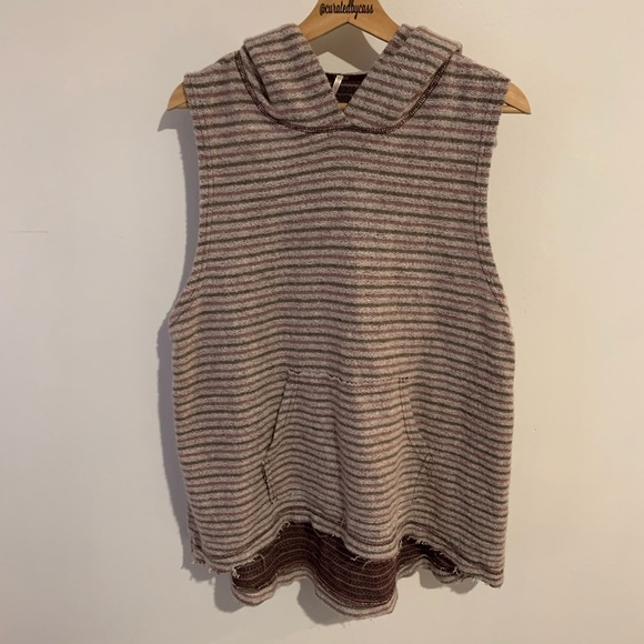 Free People Striped French Terry Sleeveless Hoodie - Picture 3 of 11